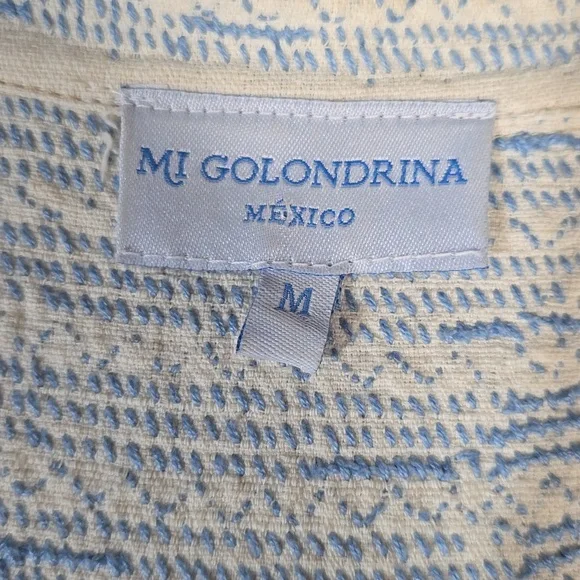 Mi Golondrina Beatriz Azul De Noel Caftan Maxi Dress Size Medium - Picture 12 of 12